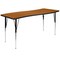 Flash Furniture Oval 60 W, 86 L, 30.25 H, Chrome, Laminate, Particleboard, Steel, Wood Grain XU-GRP-A3060CON-60-OAK-T-A-GG - alternate 9
